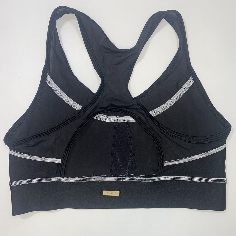 Alala Revolve Surf Sports Bra Racer Back Black Contrast Stitching Size Medium - Picture 2 of 7